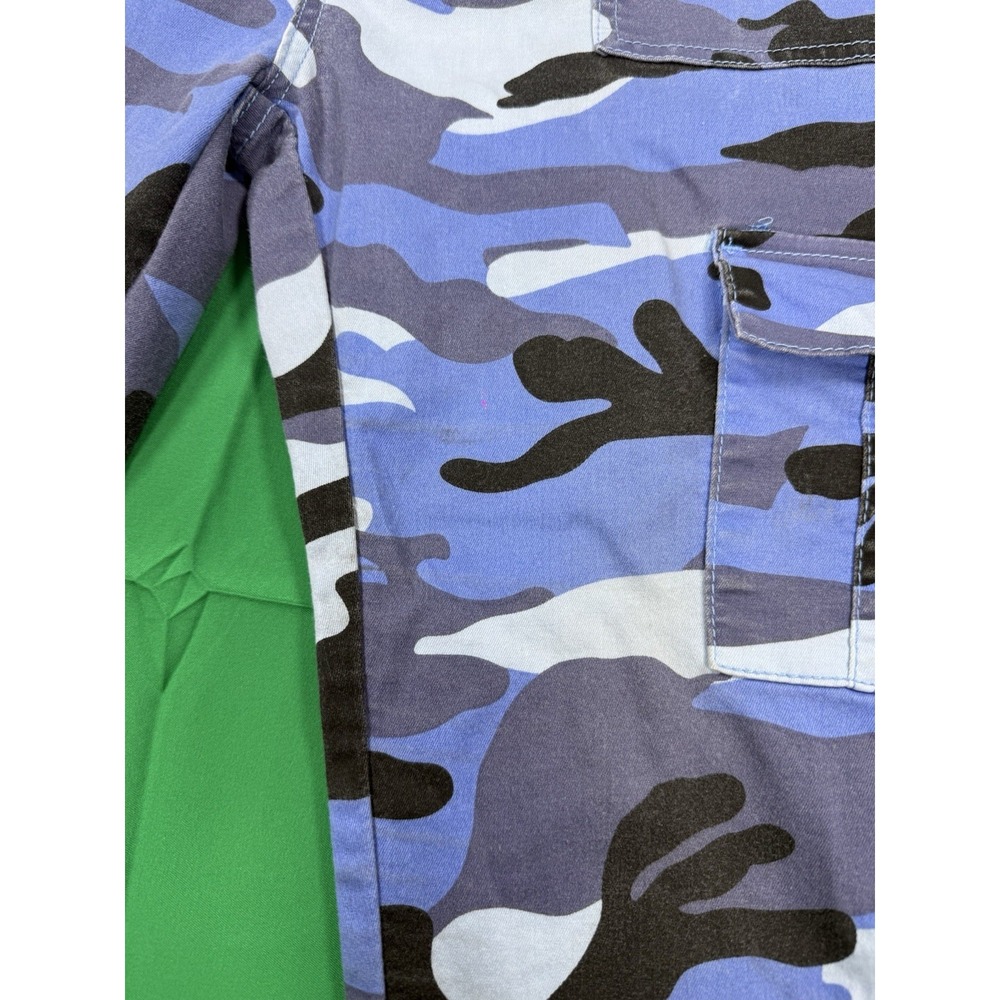 Y2K VIP JEANS Womens 11/30 Blue Camo Cargo Jogger Pants Stained - Picture 3 of 5
